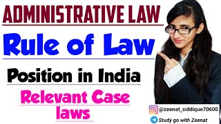 RULE OF LAW IN ADMINISTRATIVE LAW IN INDIA [upl. by Humfrey]