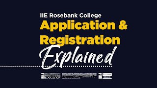 IIE Rosebank College Applications Open [upl. by Cleon]