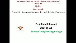 PTSP unit1 Lecture2 by Prof RajuRollakanti [upl. by Aiuqat740]