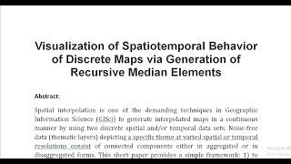 Visualization of Spatiotemporal Behavior of Discrete Maps via Generation of Recursive Median Element [upl. by Haleemak]