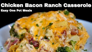 Chicken Bacon Ranch Casserole Recipe  One Pot Meals [upl. by Beacham160]