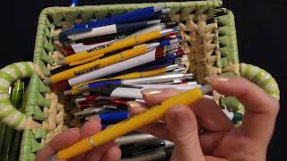 ASMR  MisprintOverrun Pens Show amp Tell Soft Spoken [upl. by Vassaux956]