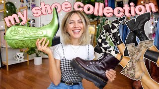 MY SHOE COLLECTION 2023 ✨ all my Dr Martens cowboy boots thrifted shoes amp platforms ✨ [upl. by Ninazan473]