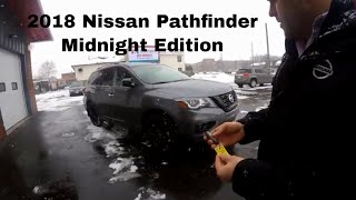 2018 Nissan Pathfinder SL AWD Midnight Edition Detailed Walk Around [upl. by Ahcmis207]