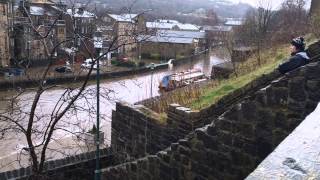 Todmorden flooding Dec 26 boxing day 2015 [upl. by Ahsinam305]