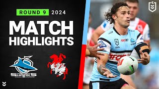 NRL 2024  Sharks v Dragons  Match Highlights [upl. by Granese608]