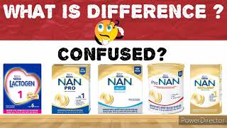 Difference between lactogen and nan proLactogen 1Nan propre nanNan LolacNan excellapro [upl. by Oliva100]