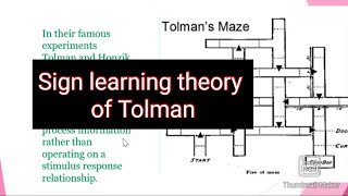 Sign Learning Theory Of Tolman  Tolman experiment  Learning theory by Tolman [upl. by Tegan43]