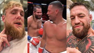 World Reacts To Nate Diaz vs Masvidal FULL FIGHT [upl. by Lerad]