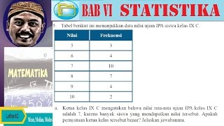 mean  median modus dari tabel  statistika  matematika smp kelas 9 k13 lat 62 no 05 [upl. by Jezabelle189]