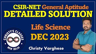 CSIRNET DEC 2023 Part A  Full Solutions  Life Sciences Shift 2  General Aptitude  Christy V [upl. by Rehttam233]