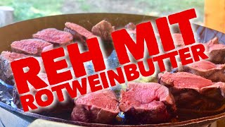 REHRÜCKEN vom GRILL mit Rotweinbutter  Klaus grillt [upl. by Stambaugh392]