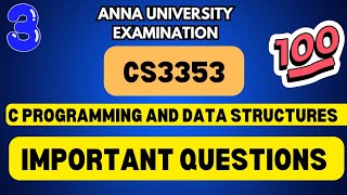 CS3353C Programming and data structures Important Questions 💯💯💯Toppersacademytamil [upl. by Ecad]