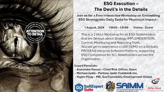 SAIMM ESG Webinar Strategy Execution  The Devils in the Details [upl. by Nostrebor]