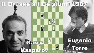 Eugenio Torre Vs Garry Kasparov It Brussels  Belgium 1987 [upl. by Nohsyt]