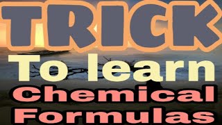 EASY TRICK to learn CHEMICAL FORMULAS  Chemistry  Short Trick  Knowledge Point [upl. by Tsenrae]