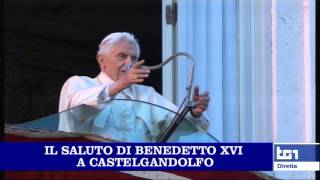 Benedetto XVI saluta allarrivo a Castel Gandolfo [upl. by Nauqyaj]