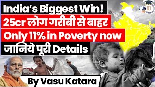 How India is Wining Poverty Niti Aayog Report  India Poverty Reduction  UPSC GS3 [upl. by Aihsar]