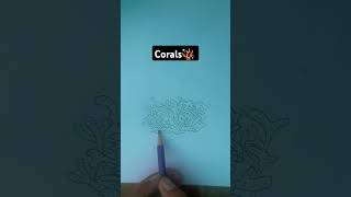 Coral🪸 drawing  marine life  youtube youtubeshorts drawing art drawingguide shorts nature [upl. by Wira]