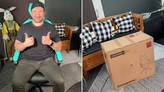 SONGMICS Office Desk Chair Computer Chair PU Adjustable Headrest Padded unboxing and instructions [upl. by Ahtanamas]