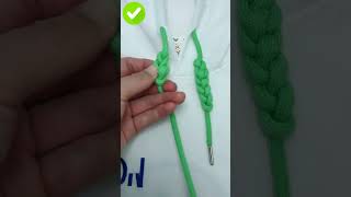 How to tie hoodie lace fashion design Sweater rope tie tips shorts lacing hoodielacing [upl. by Duwalt985]