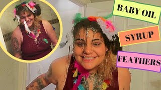 OIL PRANK WITH SYRUP amp FEATHERS HILARIOUS [upl. by Tibold]