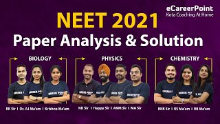 NEET 2021 Paper Analysis amp Solutions  NEET 2021 Answer Key  Live Session  eCraeerPoint [upl. by Darelle]