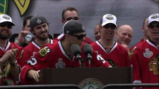 Kris Versteeg Shows Off His Rapping quotSkillsquot at the Blackhawks Rally 1080p HD [upl. by Dermott]