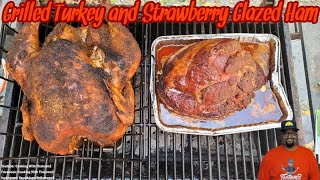 Grilled Turkey  Strawberry Glazed Ham  Keto Thanksgiving  Low Carb  Cooking With Thatown2 [upl. by Engleman]