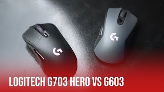 Logitech G703 HERO vs G603  Mouse Comparison [upl. by Akerahs]