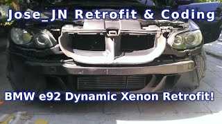 BMW e92e93 Dynamic xenon retrofit And bumper removal [upl. by Cyprus178]