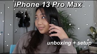 iPHONE 13 PRO MAX UNBOXING  SETUP [upl. by Atnwahs]