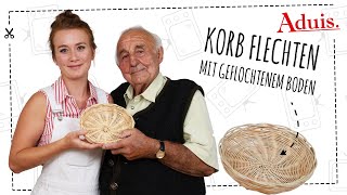 Korb flechten mit Boden  einfachster Korbboden der Welt  Peddigrohr flechten für Anfänger [upl. by Oletha868]