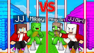 Mikey and JJ vs Girls SECURITY HOUSE in Minecraft Maizen [upl. by Eniamrahc690]