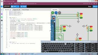 4 Way 4 Phase Simple Traffic Light Controller Project Using Arduino Wokwi Online Simulator [upl. by Albina]