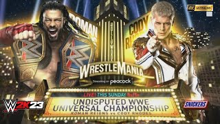 WWECody Rhodes Epic match With Roman Reigns Bloodline RulesWrestleManiaFull Match 4kgameplay [upl. by Tammy]