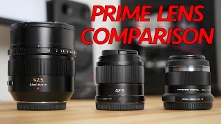 Panasonic 425mm F17 Review vs 425mm F12 amp Olympus 45mm F18  Lens Comparison [upl. by Thornie440]