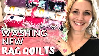 HOW TO WASH A RAG QUILT FOR THE FIRST TIME Top Rag Quilt Tip Sewing for Beginners [upl. by Catharina]