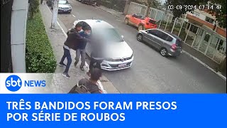 SP Polícia prende trio responsável por série de roubos em Campo Belo  SBTNewsnaTV 040924 [upl. by Soulier512]