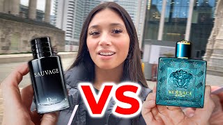 VERSACE EROS vs DIOR SAUVAGE ⚡️ Which Fragrance Do Women Like More 💋 [upl. by Strong]