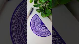 Half mandalaMini mandala💜 shorts art mandalaart minimandala trending drawing [upl. by Eskil]