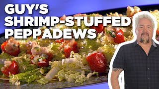 Guy Fieris ShrimpStuffed Peppadews  Guys Big Bite  Food Network [upl. by Nylodam]