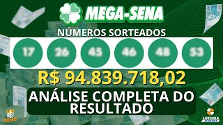 ANÁLISE COMPLETA RESULTADO MEGASENA 2684 NÚMEROS E GANHADORES🍀 [upl. by Gairc]