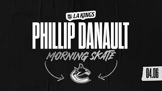 Forward Phillip Danault  040624 LA Kings face Vancouver Canucks  Morning Skate Media [upl. by Langbehn]