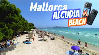 Alcudia Beach Mallorca Majorca Spain  07 2023  Playa DAlcúdia [upl. by Llehcnom]