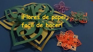 FLOR PAPEL PICADO FACIL  ORIGAMI [upl. by Eillah]