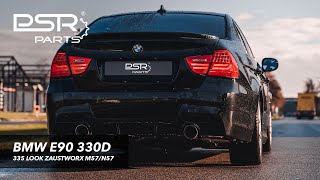 BMW E90 330D N57  DCE Parts Catless Downpipe amp 335 Look Straight Pipe Exhaust PSR Parts Zaustworx [upl. by Ethelyn]