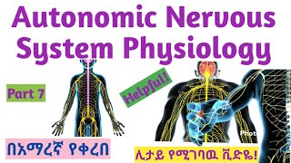 Autonomic Nervous System Physiology NS module Part 7 New Ethiopian Curriculum in Amharic Speech [upl. by Grand]