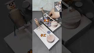 Toy fun worker pushing mill handmade DIY homemade toys [upl. by Narib]