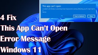 This App can’t open Error Message in Windows 11  4 Fix [upl. by Eshman]